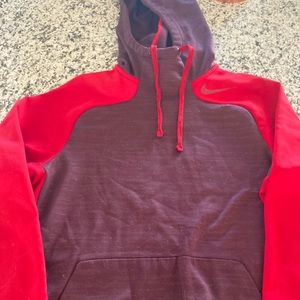 Men Nike Sweatshirt Hoodie Red Small